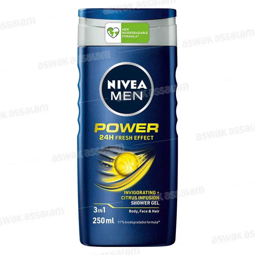 NIVEA MEN جل استحمام 3 في 1 Power Fresh Effect 250 مل
