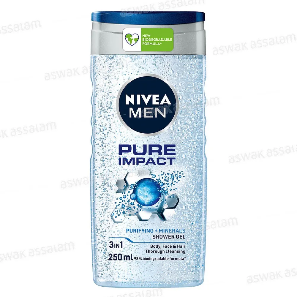 NIVEA MEN جل استحمام 3 في 1 Pure Impact 250 مل
