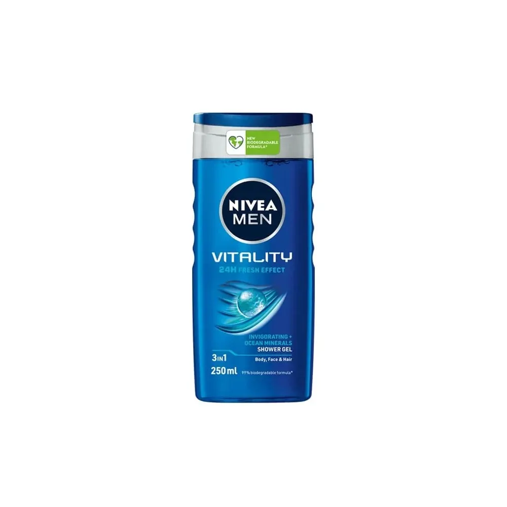 NIVEA MEN جل استحمام Vitality Fresh Effect 24 ساعة 250 مل