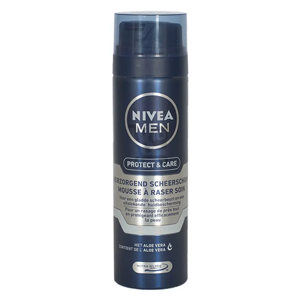 NIVEA MEN رغوة حلاقة مرطبة Protect & Care 200 مل – راحة ونعومة وحماية للبشرة