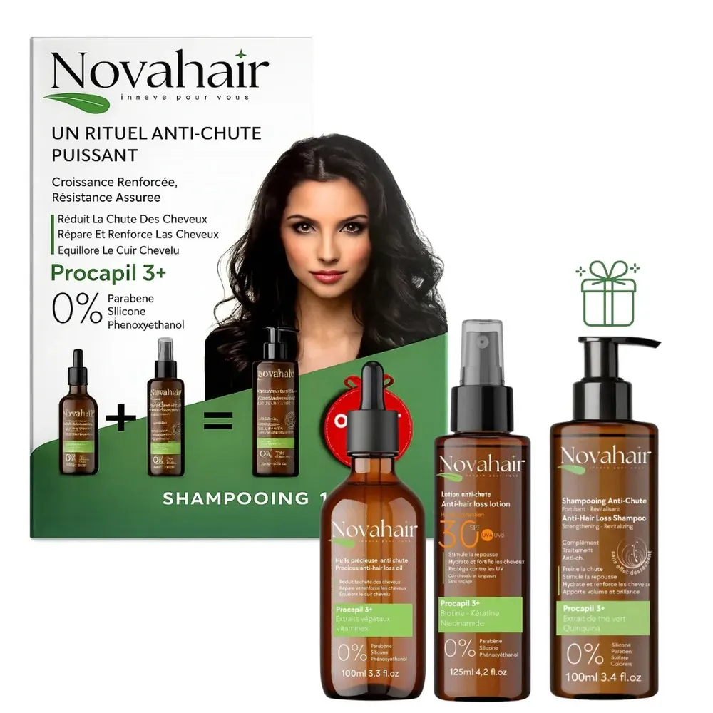 NOVAHair Pack Anti-Chute- Huile + Lotion = Shampoing OFFERT