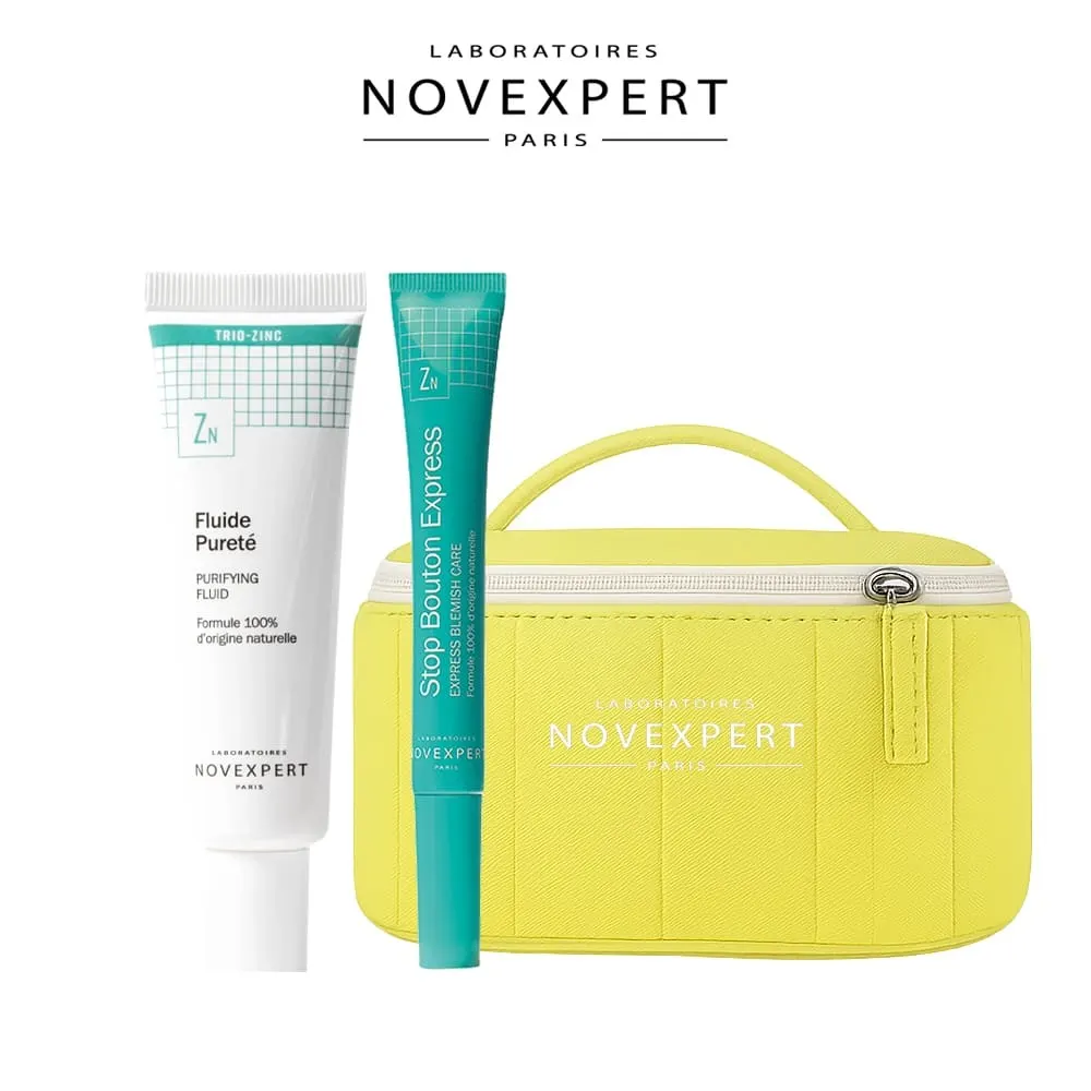 NOVEXPERT باقة حقيبة Fluide Pureté Trio Zinc + Stop Bouton