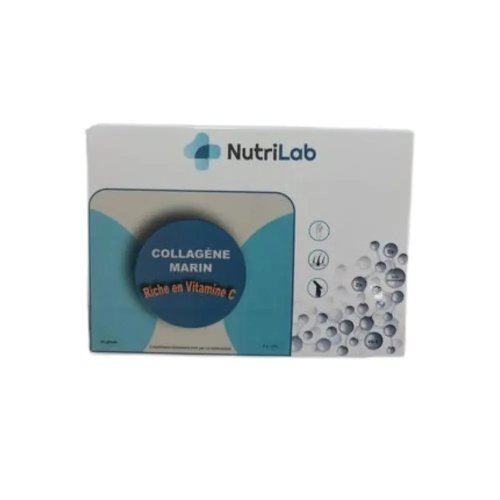 NUTRILAB COLLAGENE MARIN + VITAMINE C 90GELULES