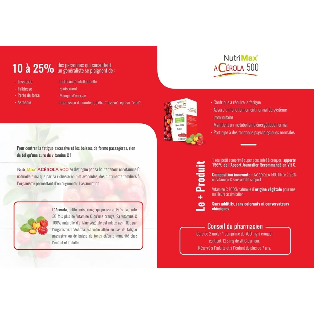 NUTRIMAX ACEROLA 500MG /60 CPS