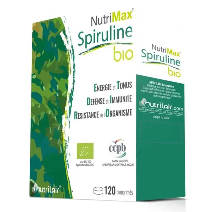 Nutrimax Spiruline Bio – 120 Comprimés
