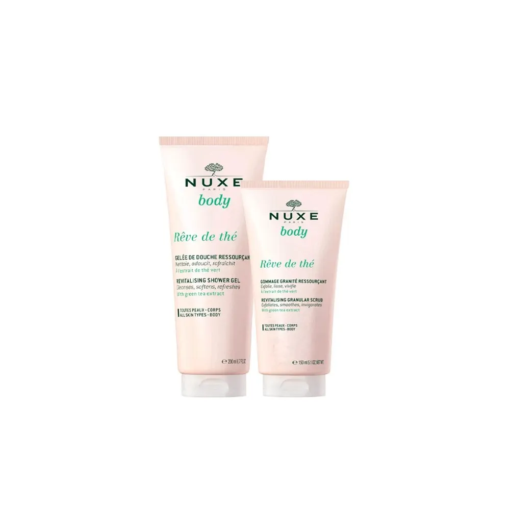 NUXE Body Duo Rêve de thé جل استحمام 200 مل + مقشر Granité 150 مل