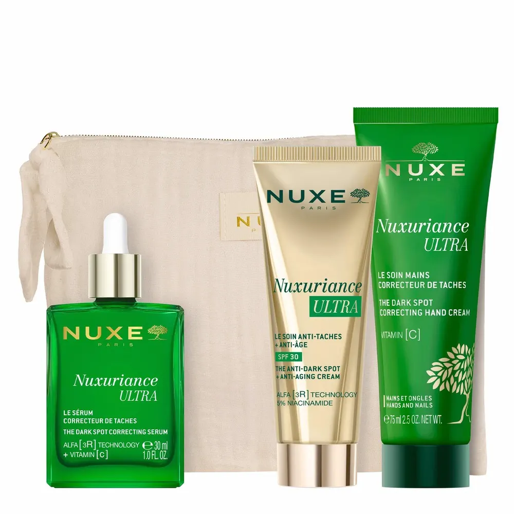 NUXE Nuxuriance Ultra كريم ضد البقع + مضاد للشيخوخة SPF30 50 مل = حقيبة بيج هدية