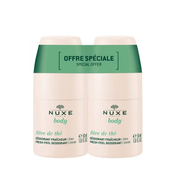 NUXE Rêve de Thé مزيل عرق منعش 24 ساعة 2×50 مل