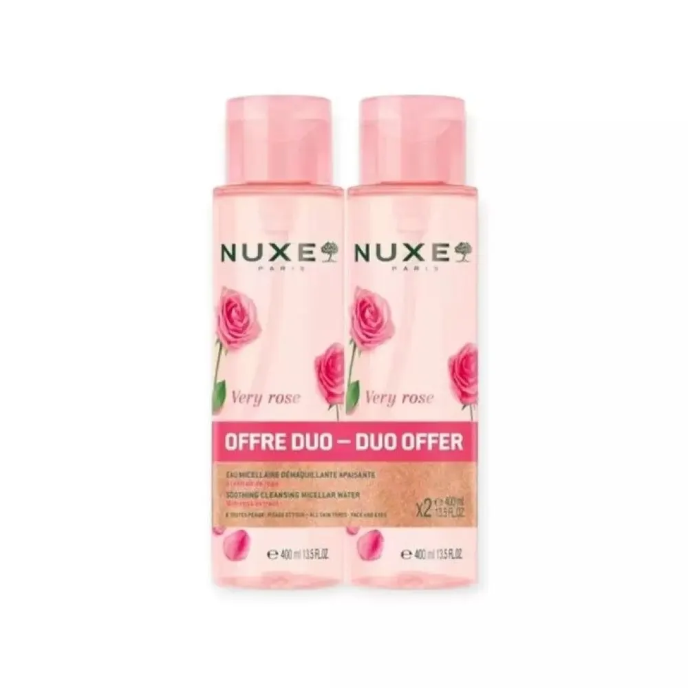 NUXE Very Rose ماء ميسيلار مهدئ 2×400 مل (عرض ثنائي)