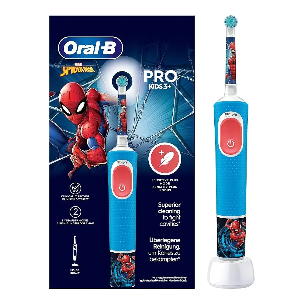 ORAL-B فرشاة أسنان كهربائية قابلة للشحن للأطفال SPIDERMAN من 3 سنوات