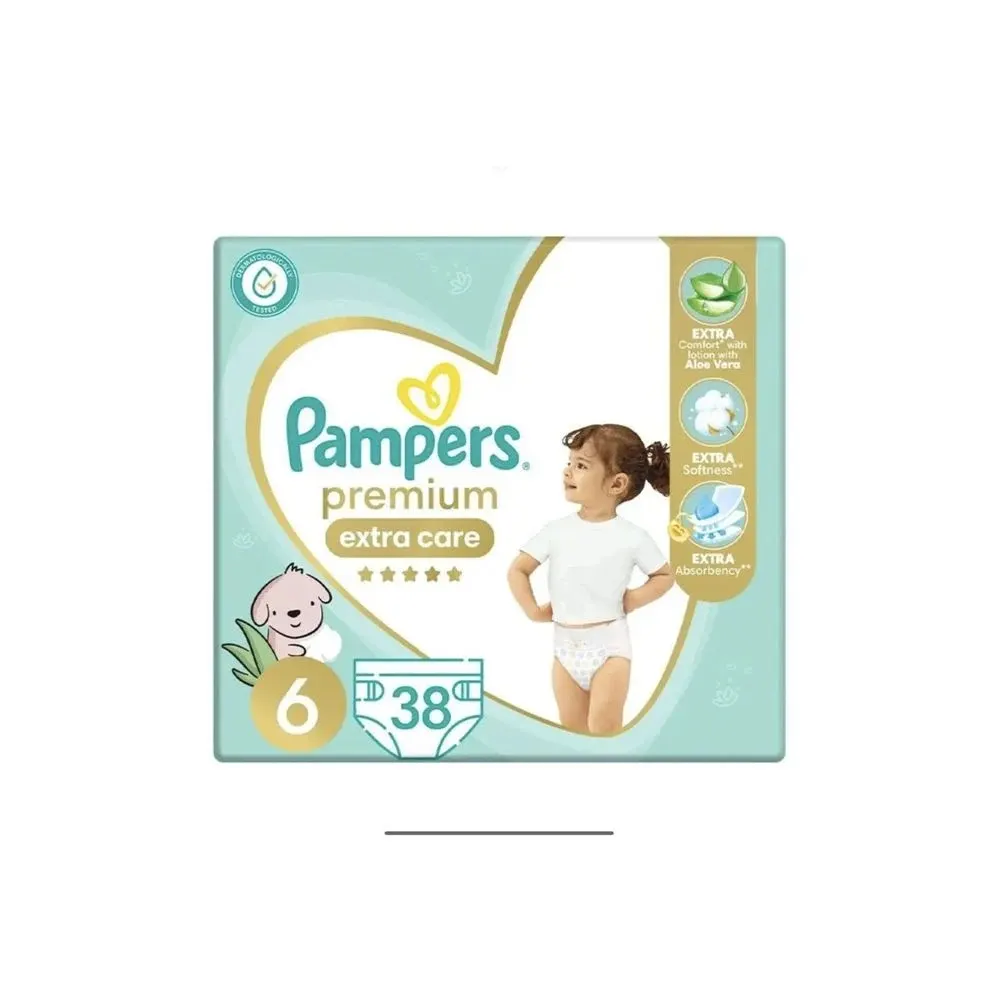 PAMPERS Couches Premium Extra Care Taille 6 (13kg+) - 38 unités