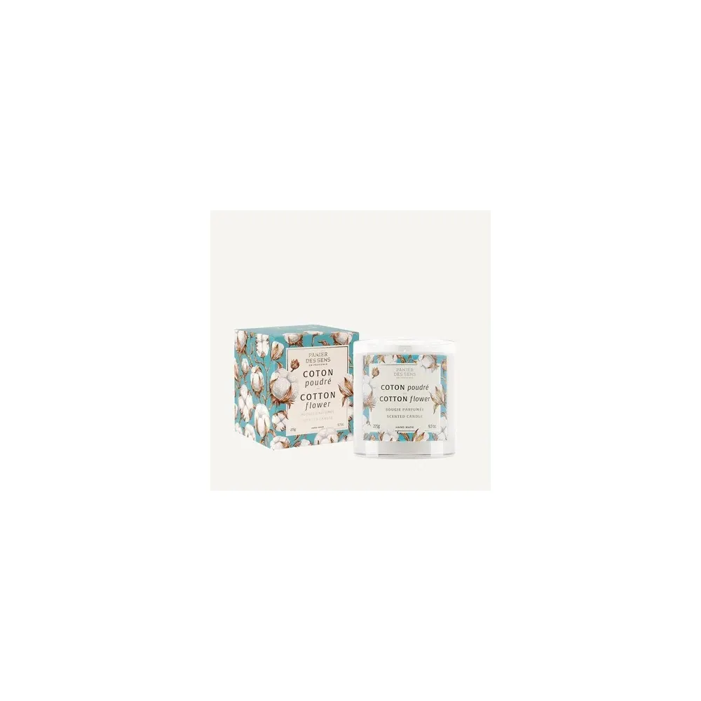 PANIER DES SENS شمعة معطرة بشمع نباتي عطر Coton Poudré 275 غ