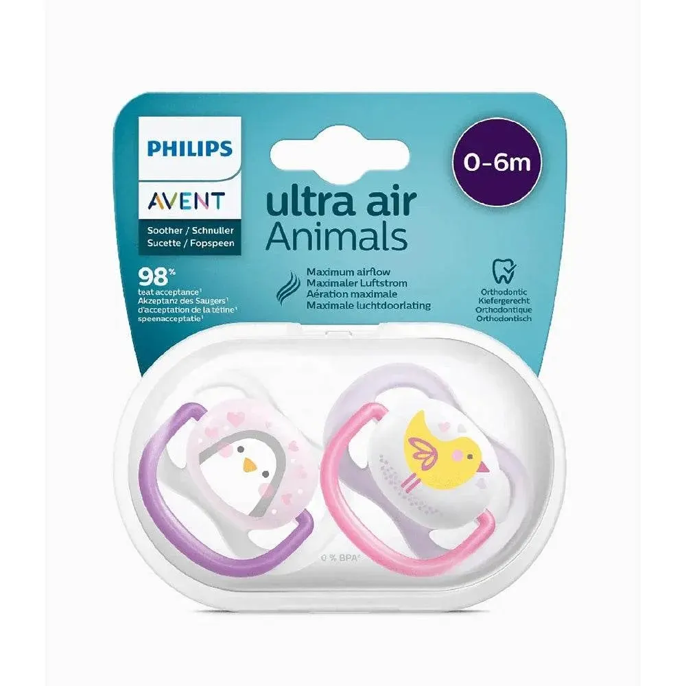 Philips Avent Sucette Ultra Air 0–6 Mois Fille SCF080/02