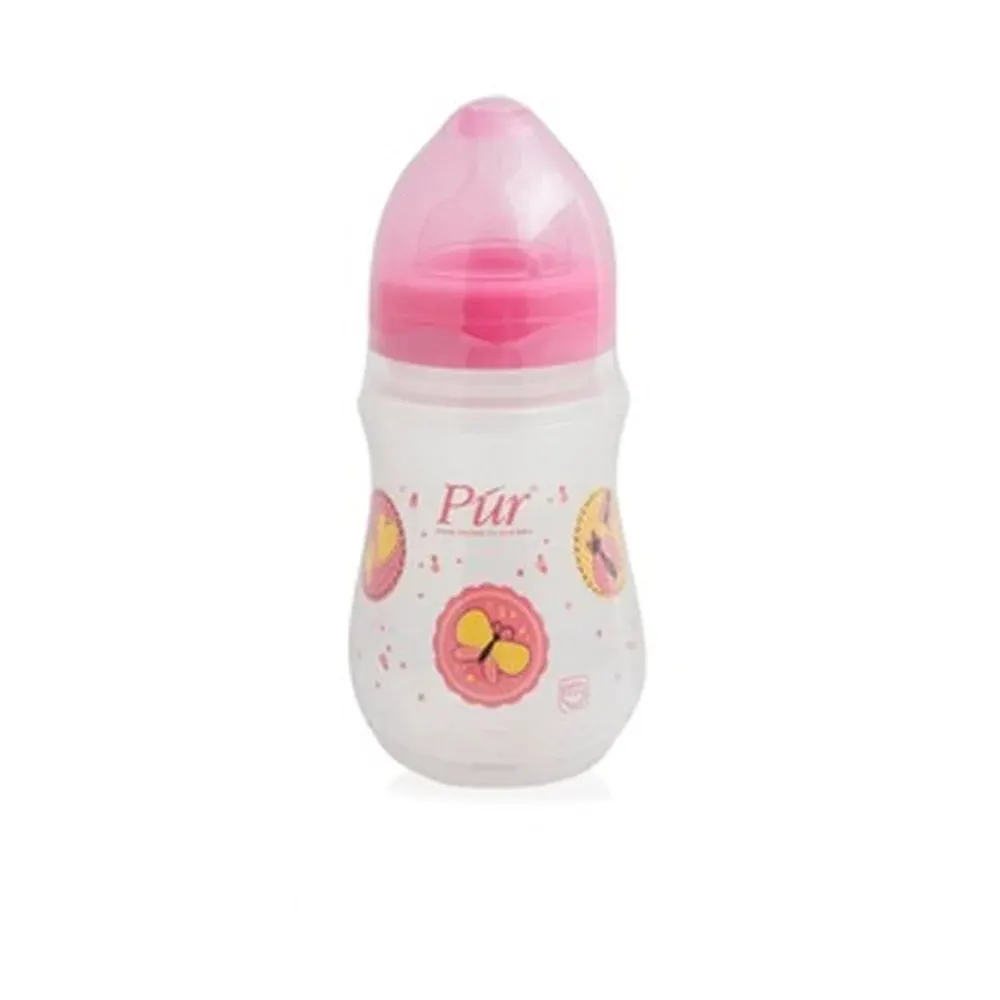 Pür Biberon à col large avec poignée Wide Neck 250ml