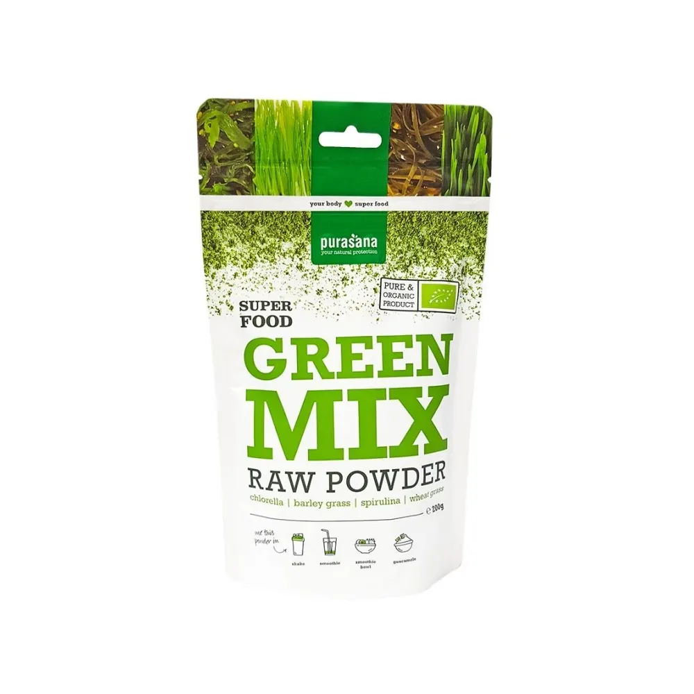 Purasana مسحوق Green Mix 200 غ
