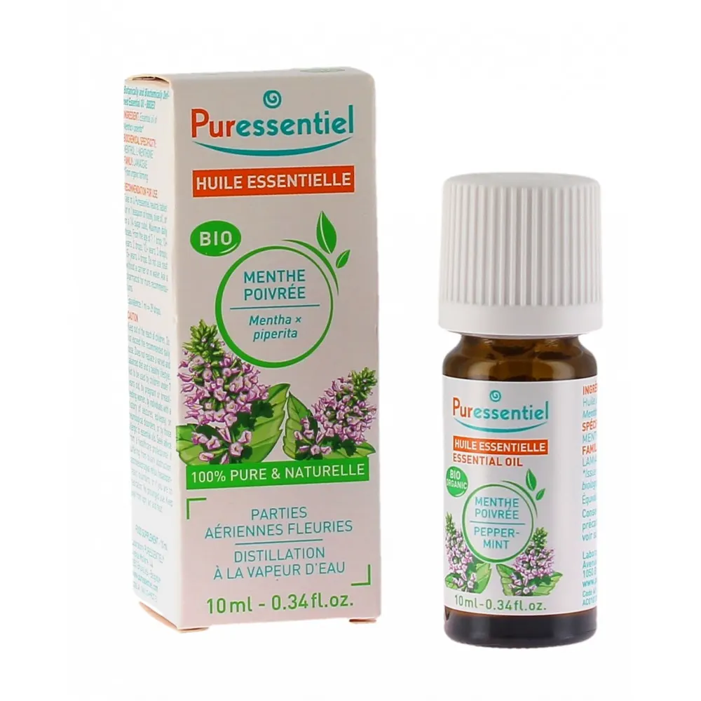 PURESSENTIEL BIO Menthe Poivrée 10ml - Huile Essentielle Mentha x piperita