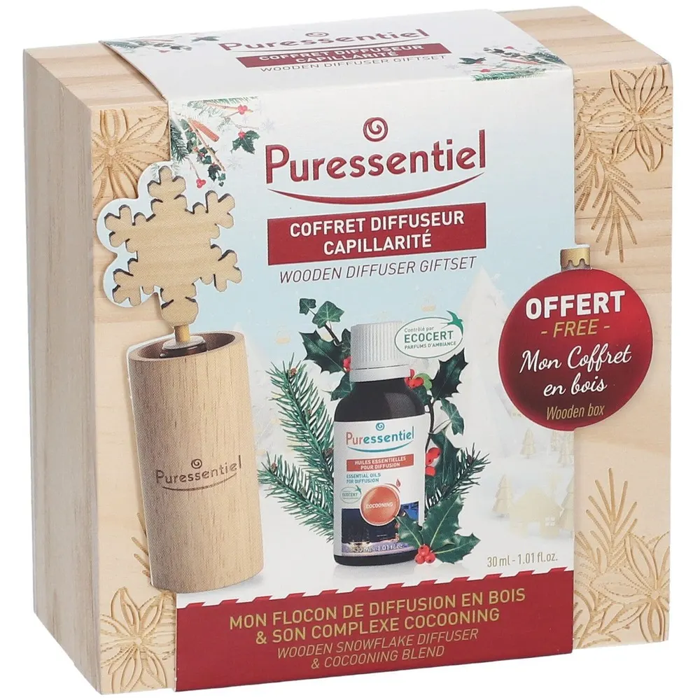 Puressentiel علبة هدية موزع خشبي