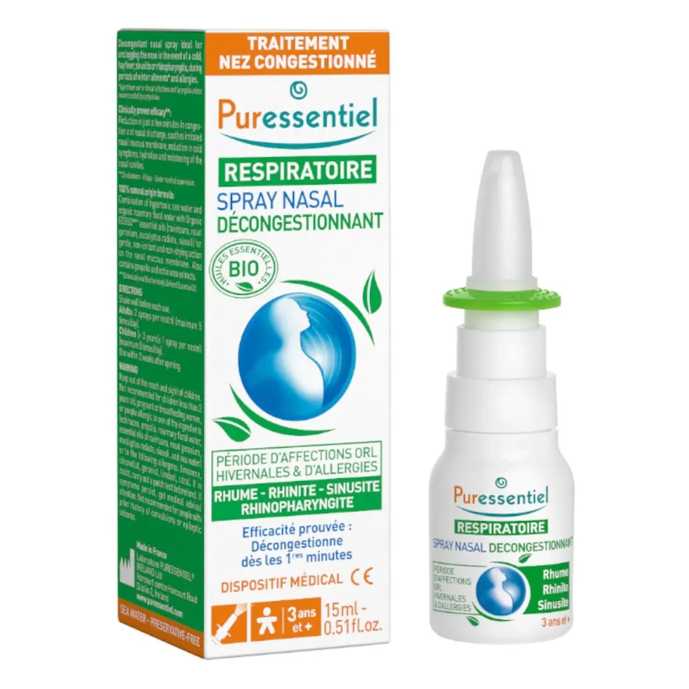 Puressentiel Respiratoire Spray Nasal Decongestionnant 15ml