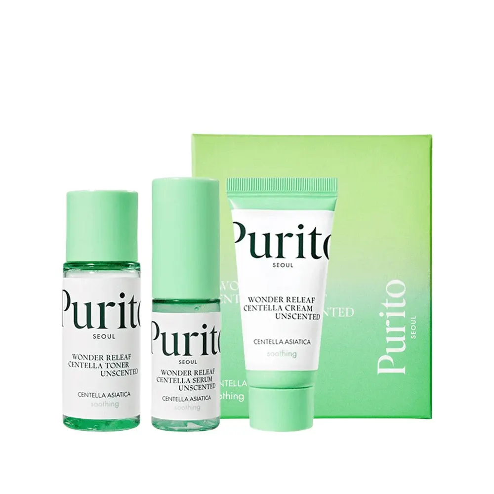 Purito Wonder Releaf Centella ميني كيت بدون عطر