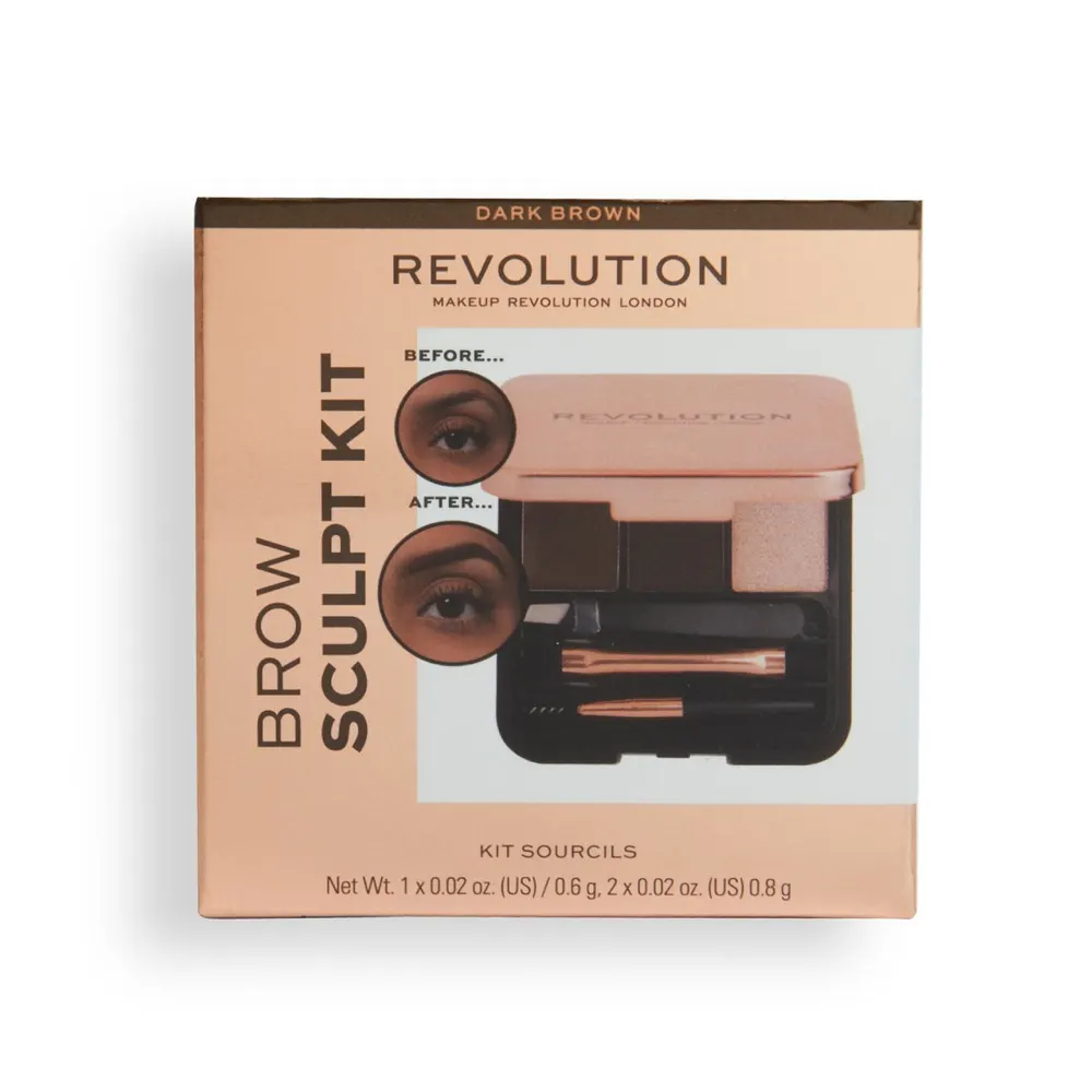 Revolution Brow Sculpt Kit Dark طقم نحت الحواجب
