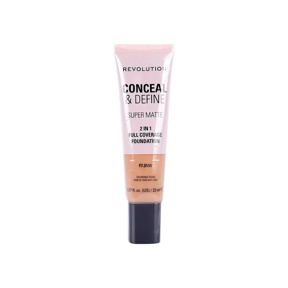 Revolution Conceal and Define Full Cover Tube Foundation F7.2 كريم أساس