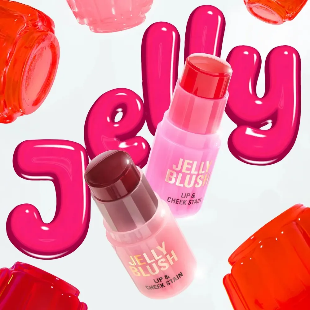Revolution Jelly Blush Stick Lip and Cheek Stain Strawberry Pink ستيك للشفاه والخدود