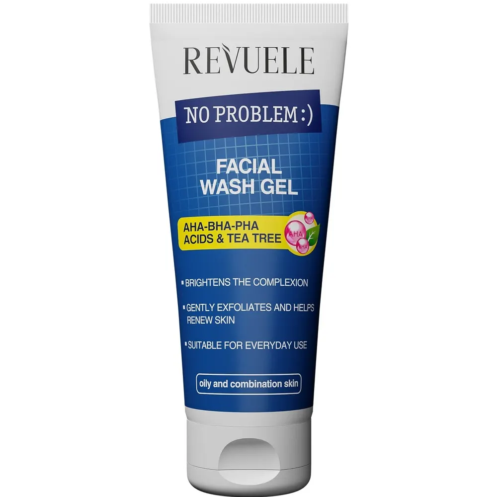 Revuele No Problem جل غسول للوجه بأحماض AHA-BHA-PHA وشجرة الشاي 200 مل