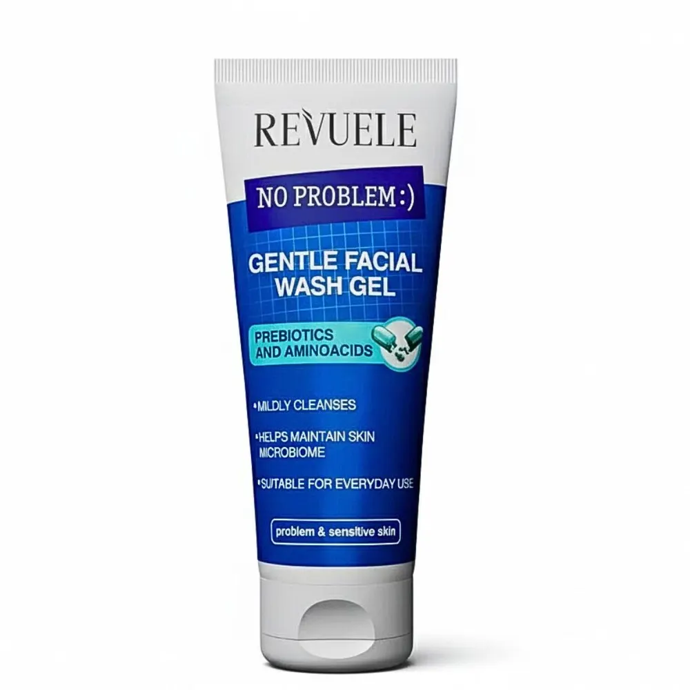 Revuele No Problem جل غسول لطيف للوجه بالبريبايوتيك والأحماض الأمينية 200 مل