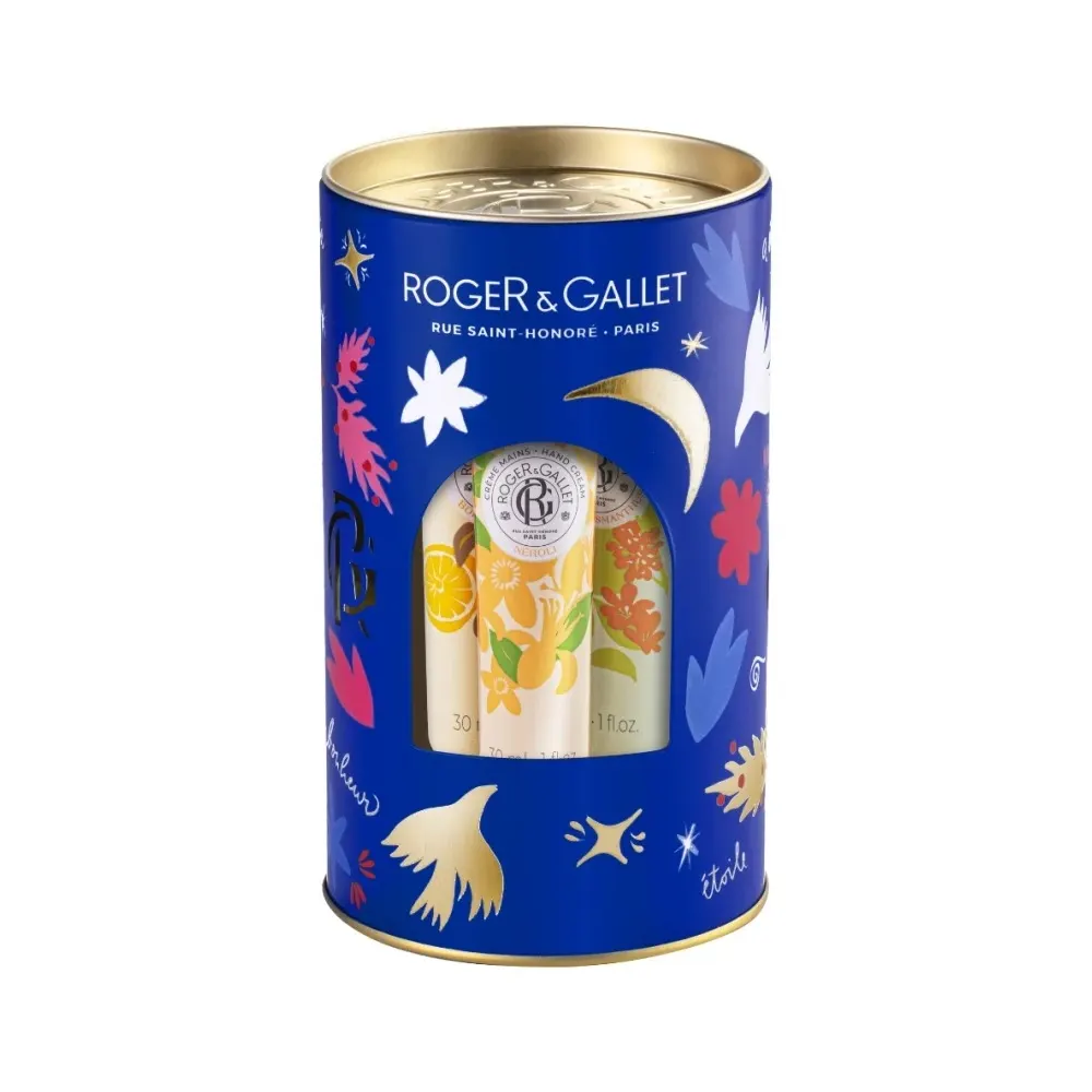 ROGER & GALLET COFFRET 3 CREMES MAINS BOIS DORANGE NEROLI ET FLEUR DOSMANTHUS