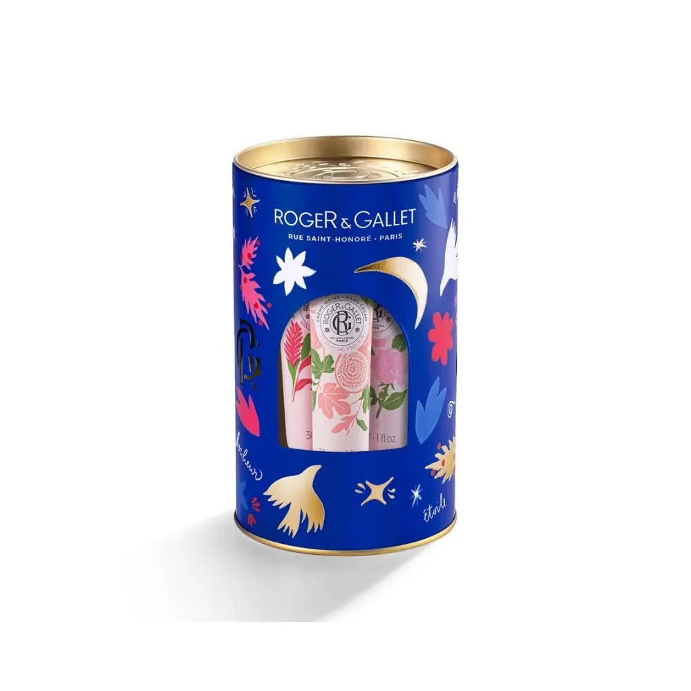 ROGER & GALLET COFFRET 3 CREMES MAINS FLEUR DE FIGUIER ROSE ET GINGEMBRE ROUGE