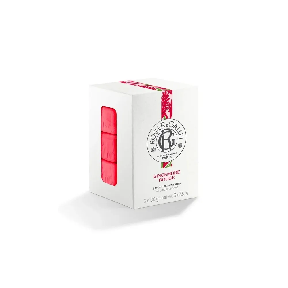 ROGER & GALLET GINGEMBRE ROUGE Savon Bienfaisant boite *3 100 g