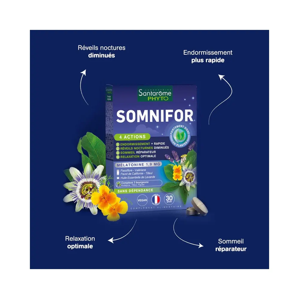 Santarome Phyto Somnifor 30 قرص نوم طبيعي ومجدد