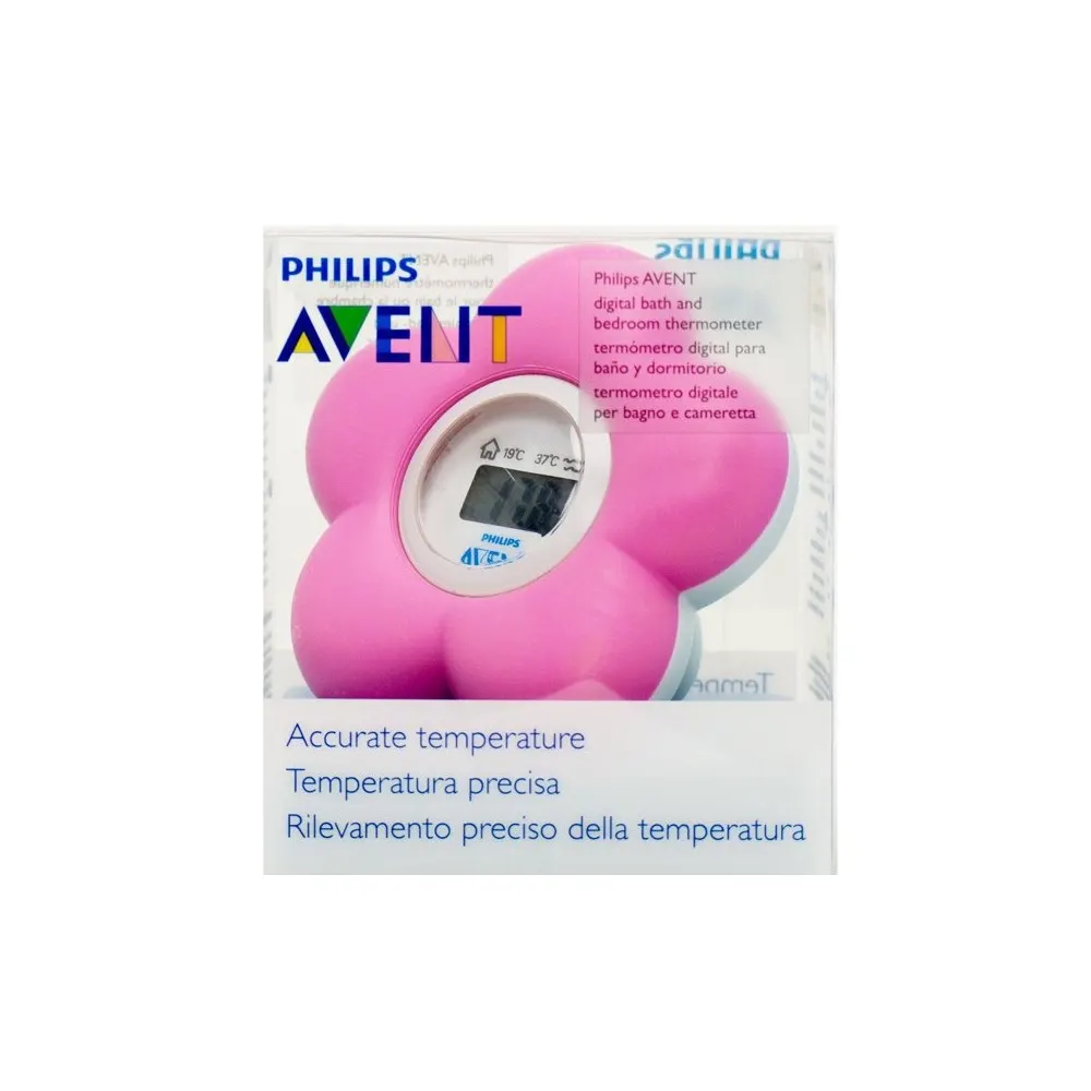 Philips Avent SCH550/21 Thermomètre de bain et de chambre bébé (rose)