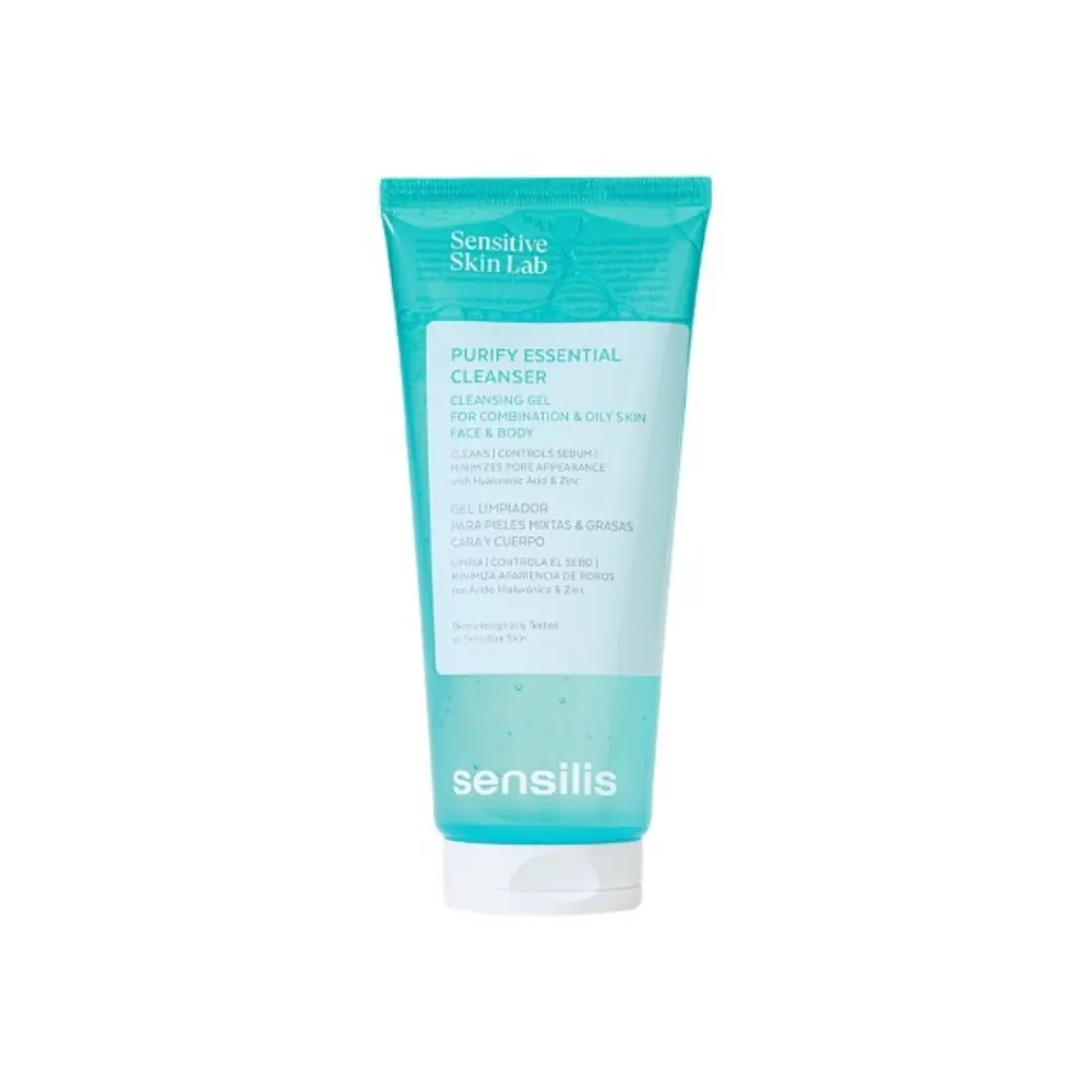 Sensilis Purify Essential Cleanser 200 مل – جل منظف منقٍّ ومتوازن للبشرة المختلطة إلى الدهنية