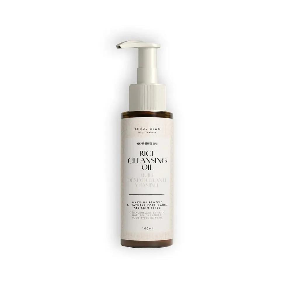 Seoul Glam Huile Nettoyante au Riz 100ml – Démaquillant & Soin Nourrissant pour Peau Douce et Lumineuse