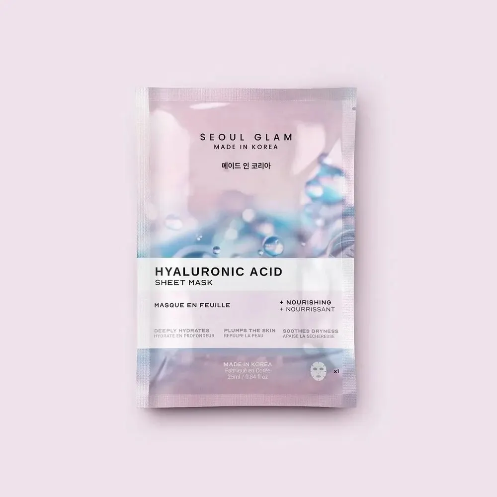 Seoul Glam Hyaluronic Acid Sheet Mask 25ml – Masque Tissu Hydratant & Repulpant