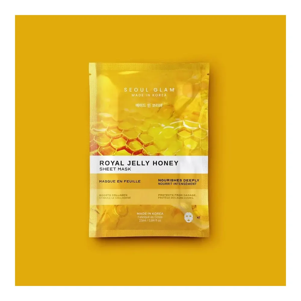 Seoul Glam Royal Jelly Honey Sheet Mask 25ml – Masque Nourrissant & Éclat au Miel et Gelée Royale