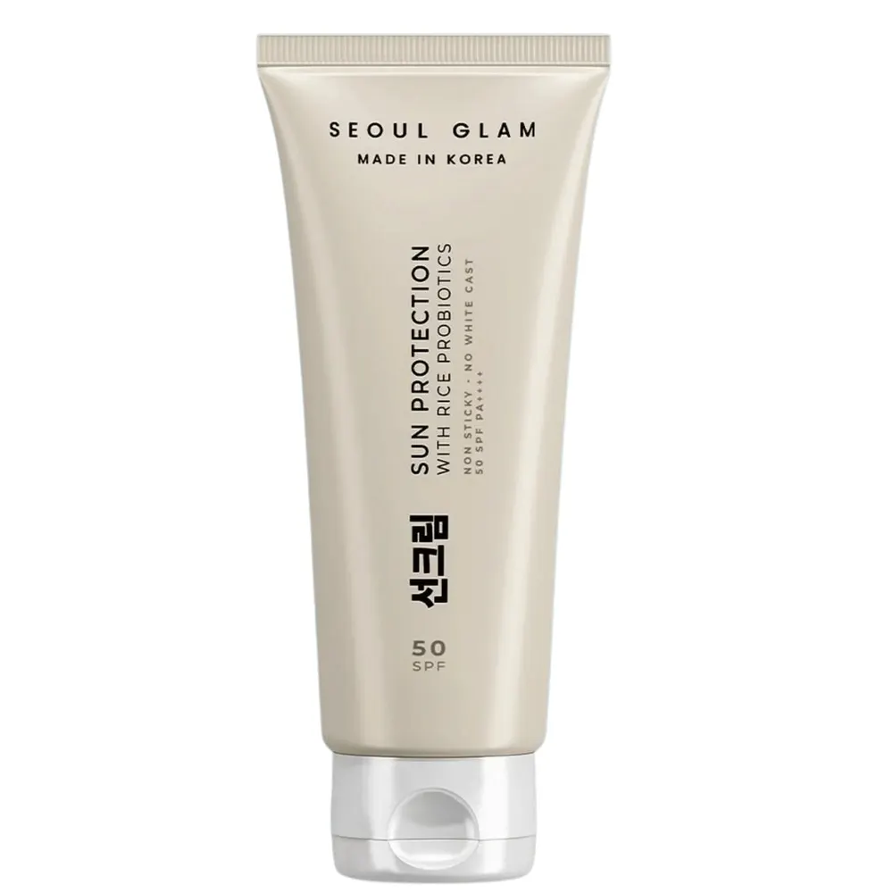 Seoul Glam Sun Protection with Rice Probiotics SPF50+ PA++++ – Crème Solaire Légère Sans Trace Blanche & Non Collante