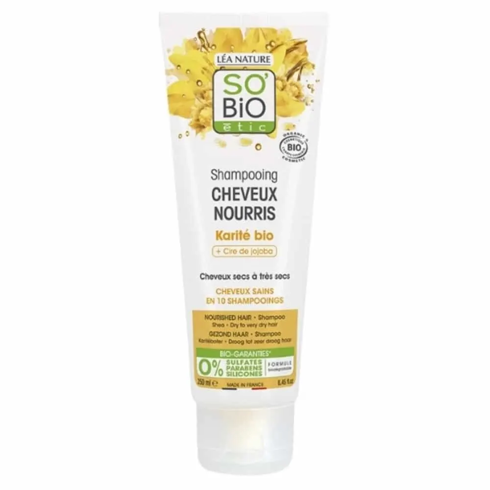 SO BIO SHAMPOOING NOURRISSANT AU BEURRE DE KARITE BIO + CIRE DE JOJOBA 250ML