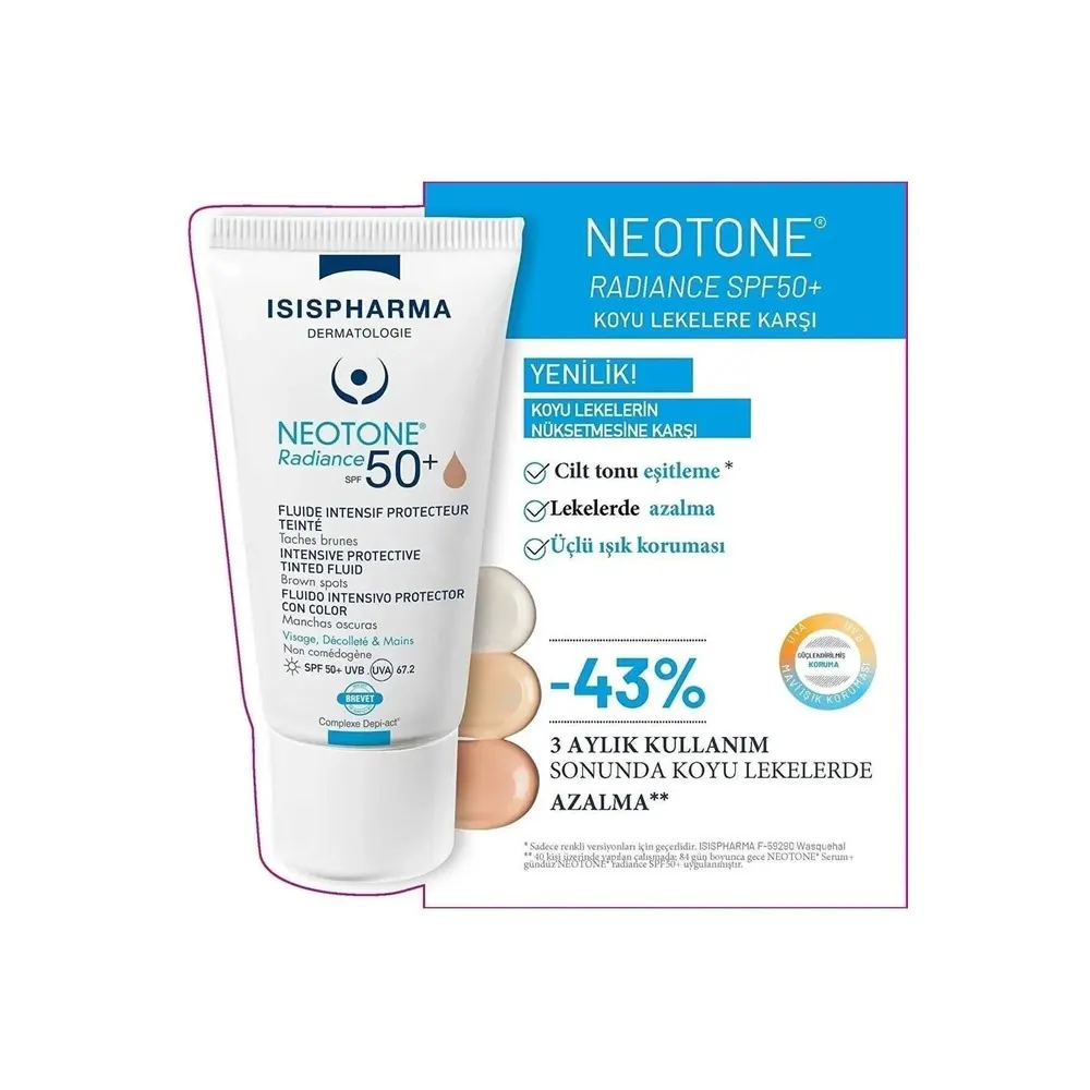 Isispharma Neotone Radiance SPF 50+ Teinte Medium 30 ml