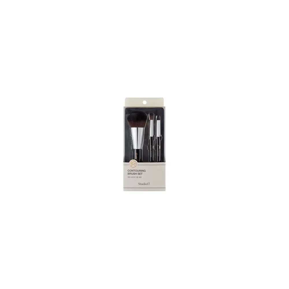 Studio17 Brush Set Contouring 3u – Set de Pinceaux Professionnels pour Sculpting, Bronzer & Highlighter