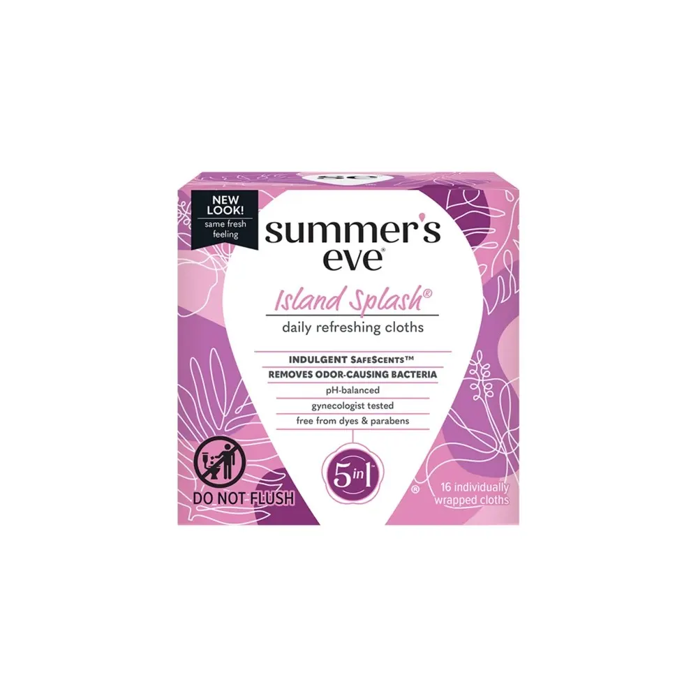 Summers Eve Island Splash Lingettes nettoyantes 16 unités