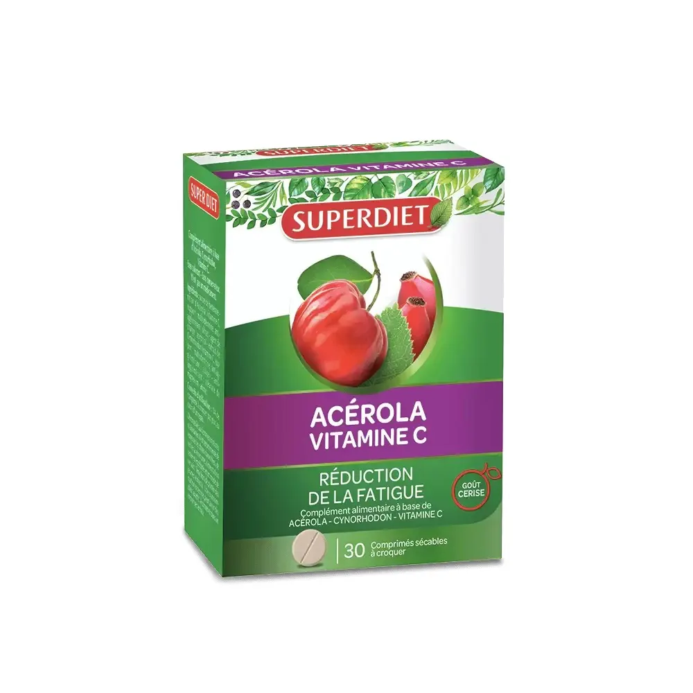 Super Diet Acérola Vit C أنبوب 15 قرص للمضغ