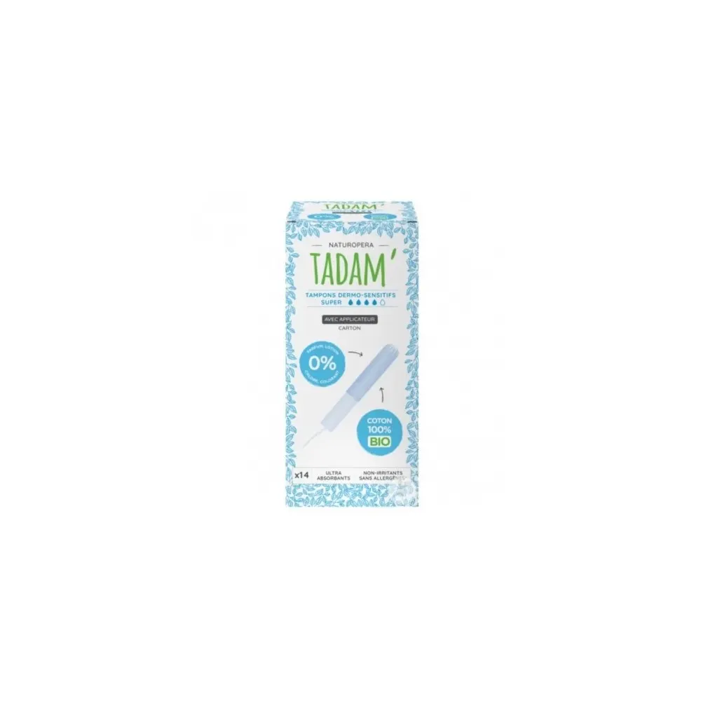 TADAM TAMPONS DERMO SENSITIFS AVEC APPLICATEUR SUPER X14