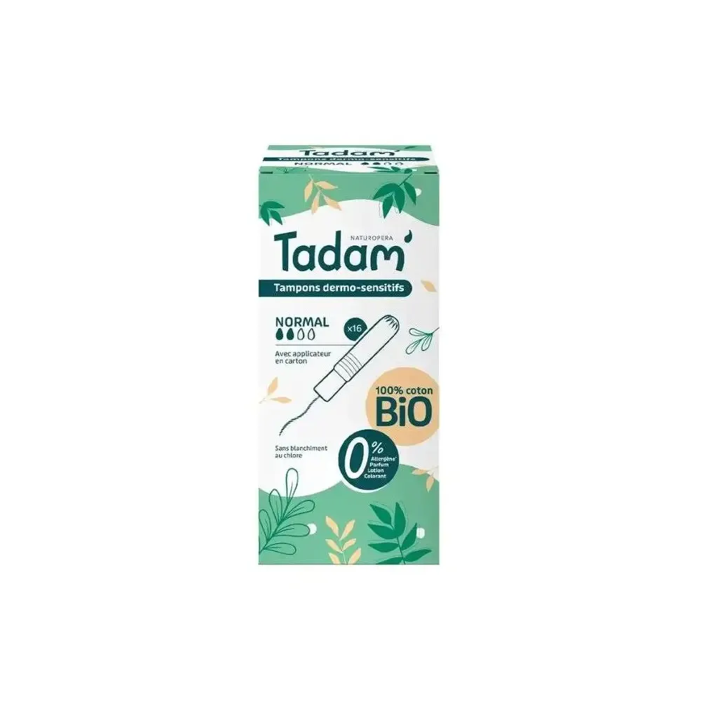 Tadam سدادات قطنية عادية مع أداة تطبيق x16