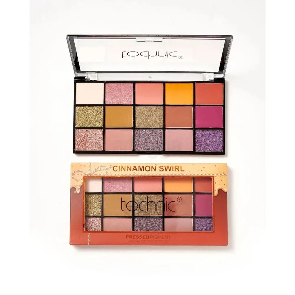 Technic Cosmetics 15 Pressed Pigment Palette باليت ظلال العيون Cinnamon Swirl