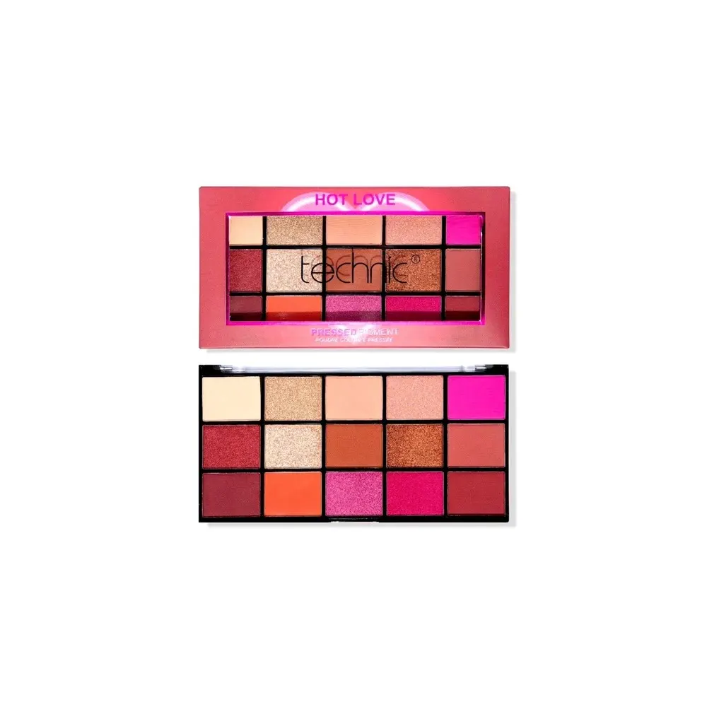 Technic Cosmetics 15 Pressed Pigment Palette باليت ظلال العيون Hot Love