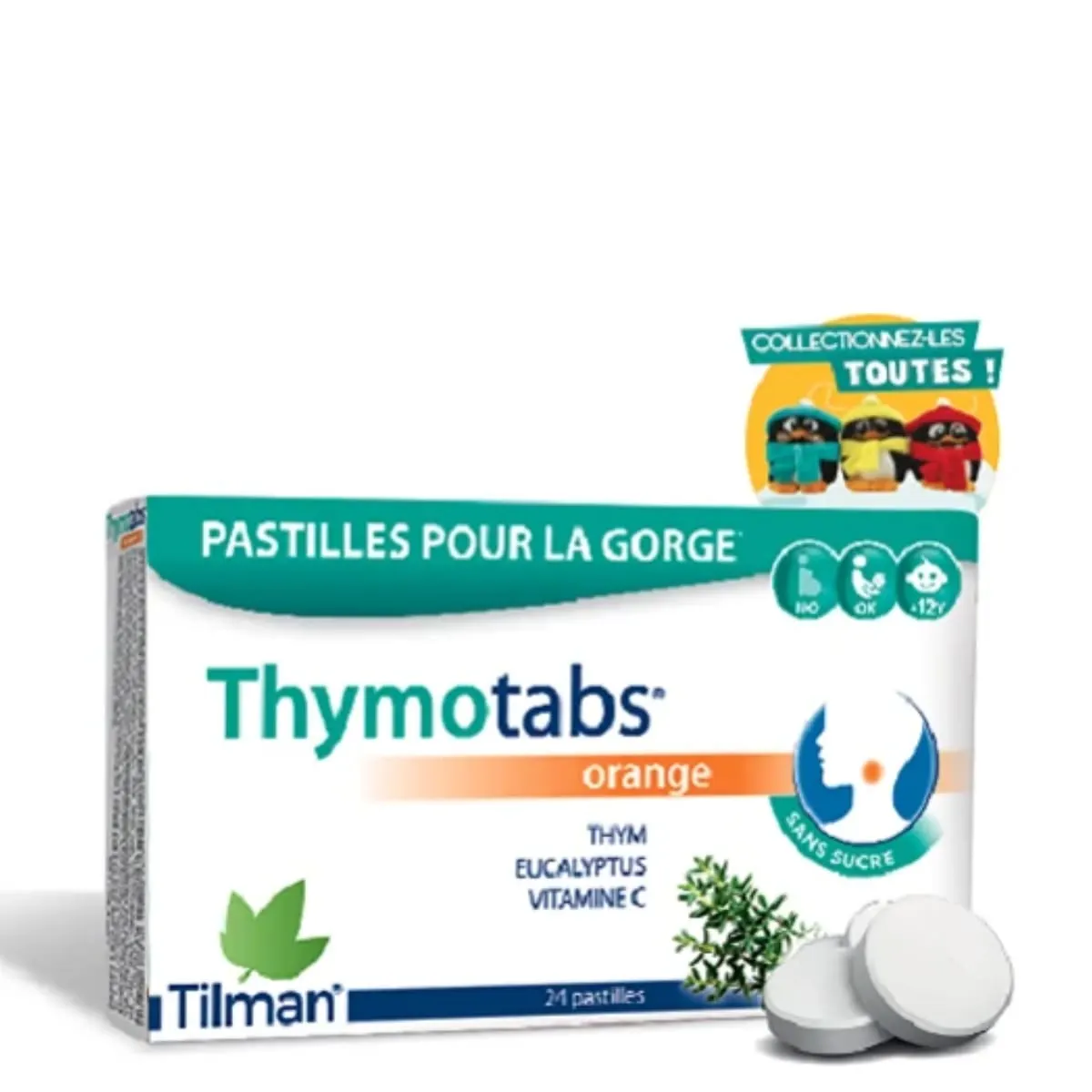 Thymotabs برتقال 12 قرص للمص
