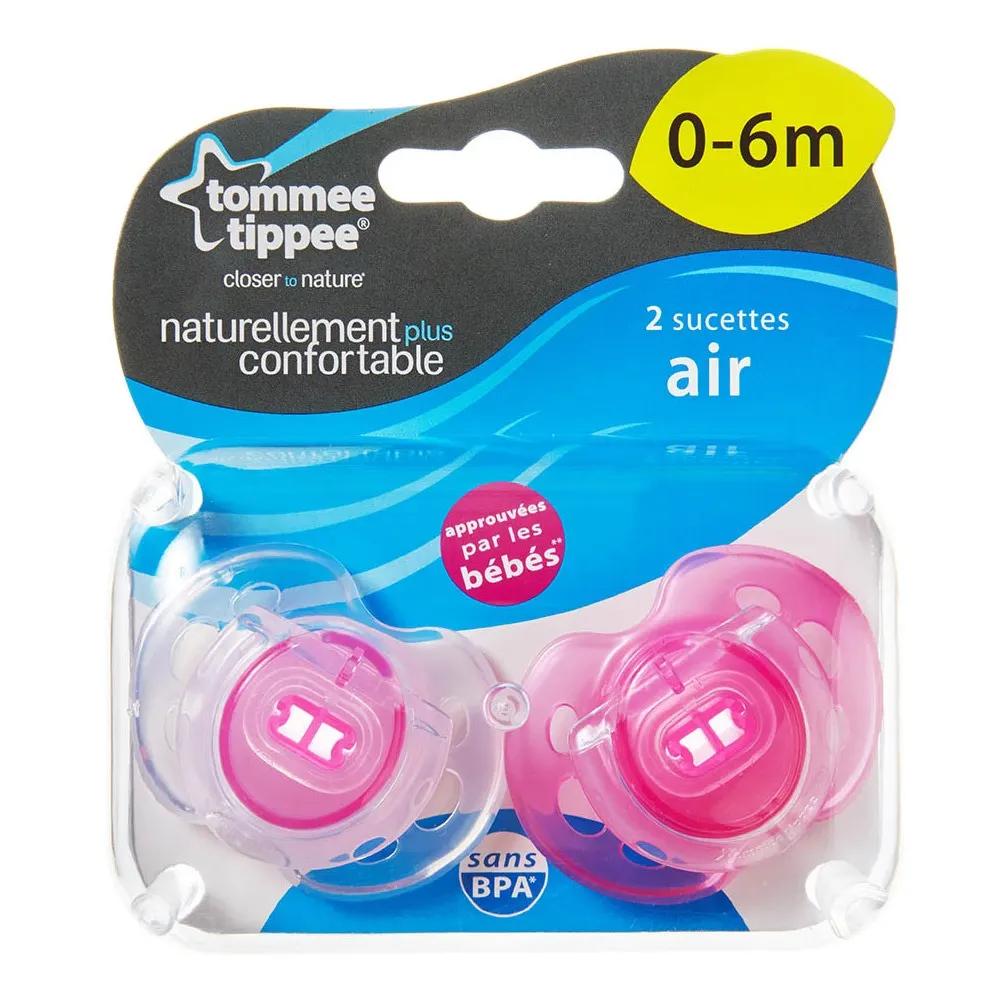 Tommee Tippee - Pack 2 sucettes type sein 0-6 mois