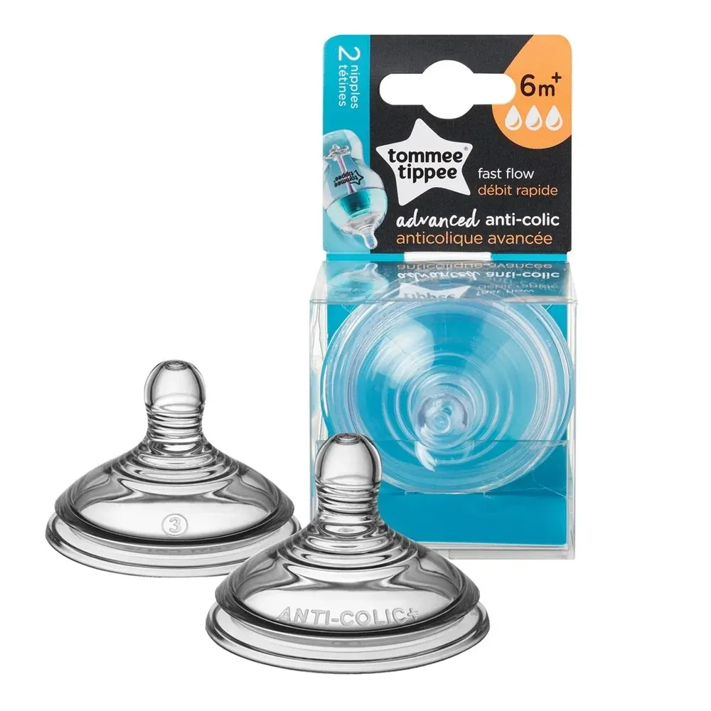 Tommee Tippee - طقم حلمتين بتدفق سريع مضاد للمغص المتطور